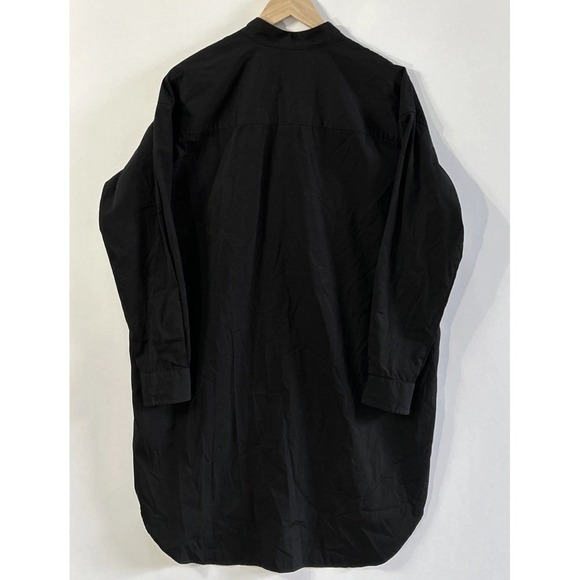 Frank &‎ Eileen TORI Italian Tuxedo Shirtdress Black Cotton XS Pockets Oversized - Picture 8 of 16
